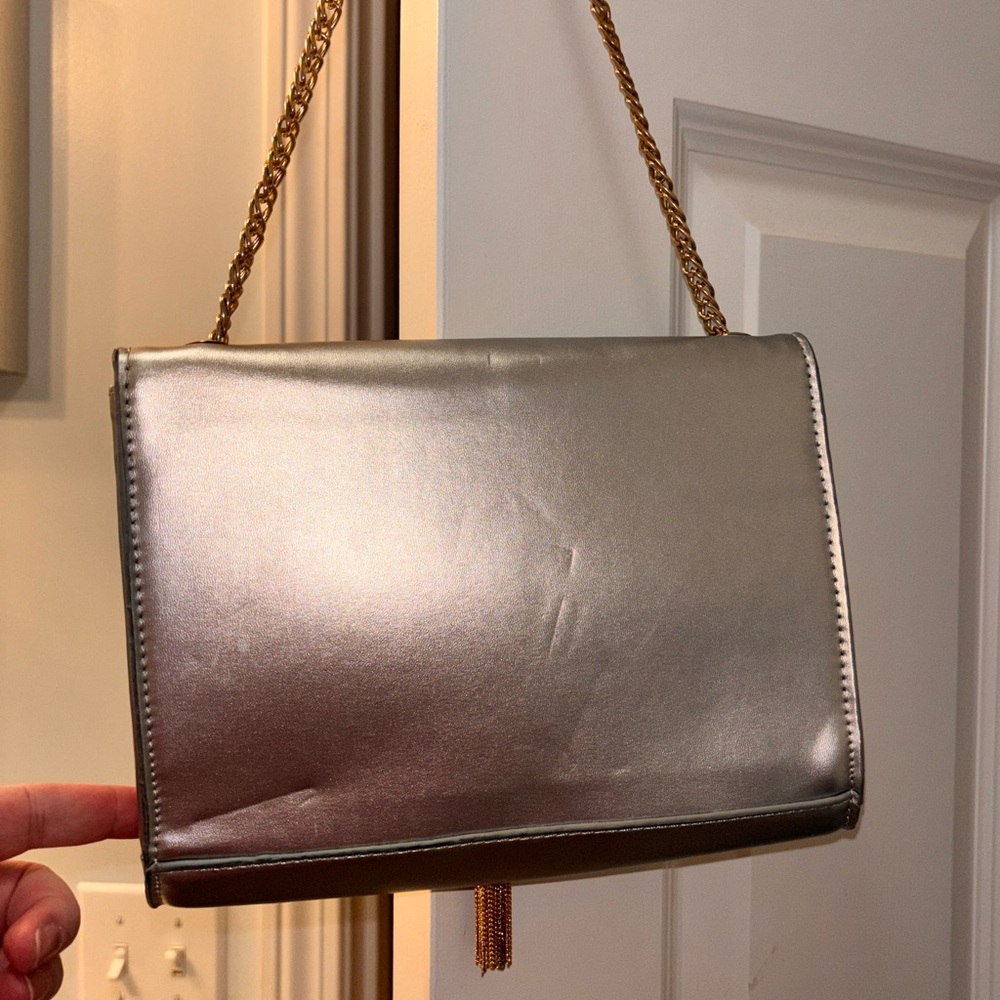 'YVES SAINT LAURENT' Silver Monogram Medium Kate Flap Bag - Picture 4 of 13